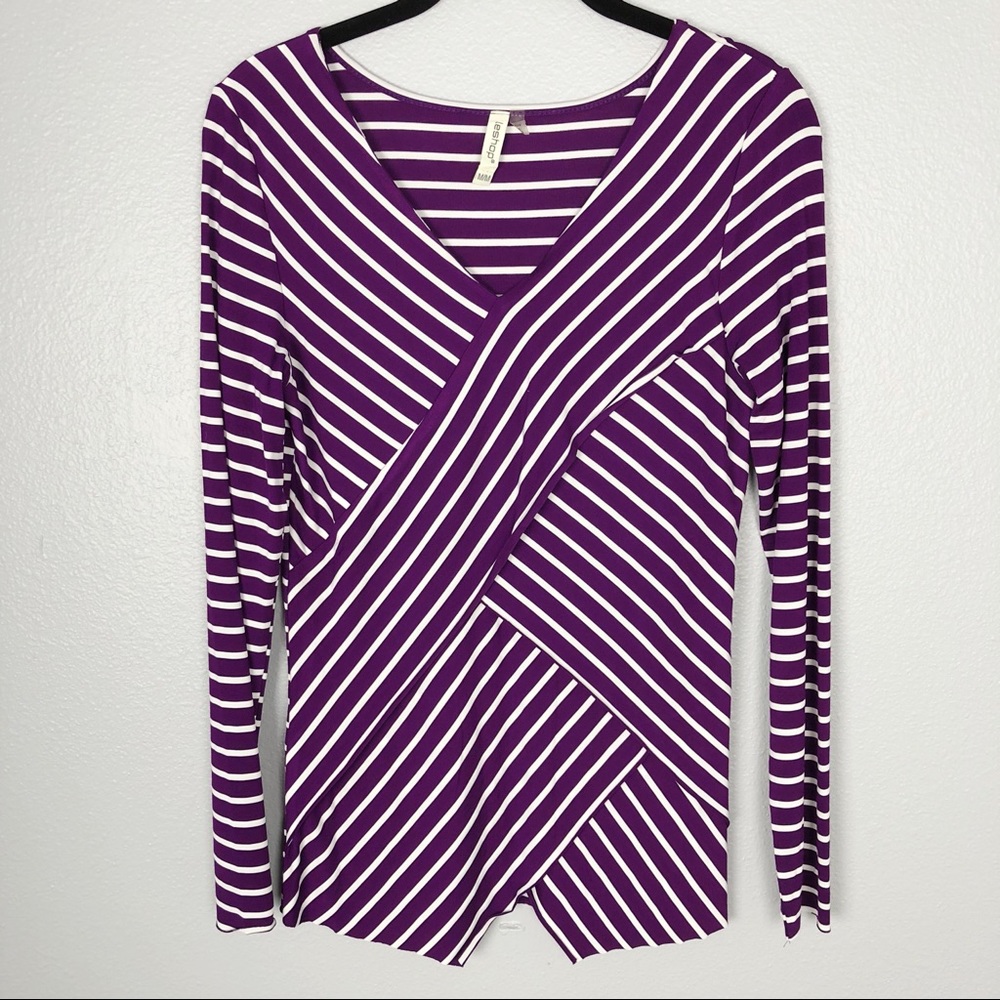 NWOT Leshop purple stripe top M